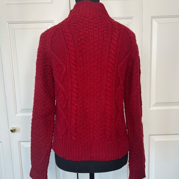 Jacob Red Cable Knit Zip Up Sweater in Size Large - Picture 4 of 6
